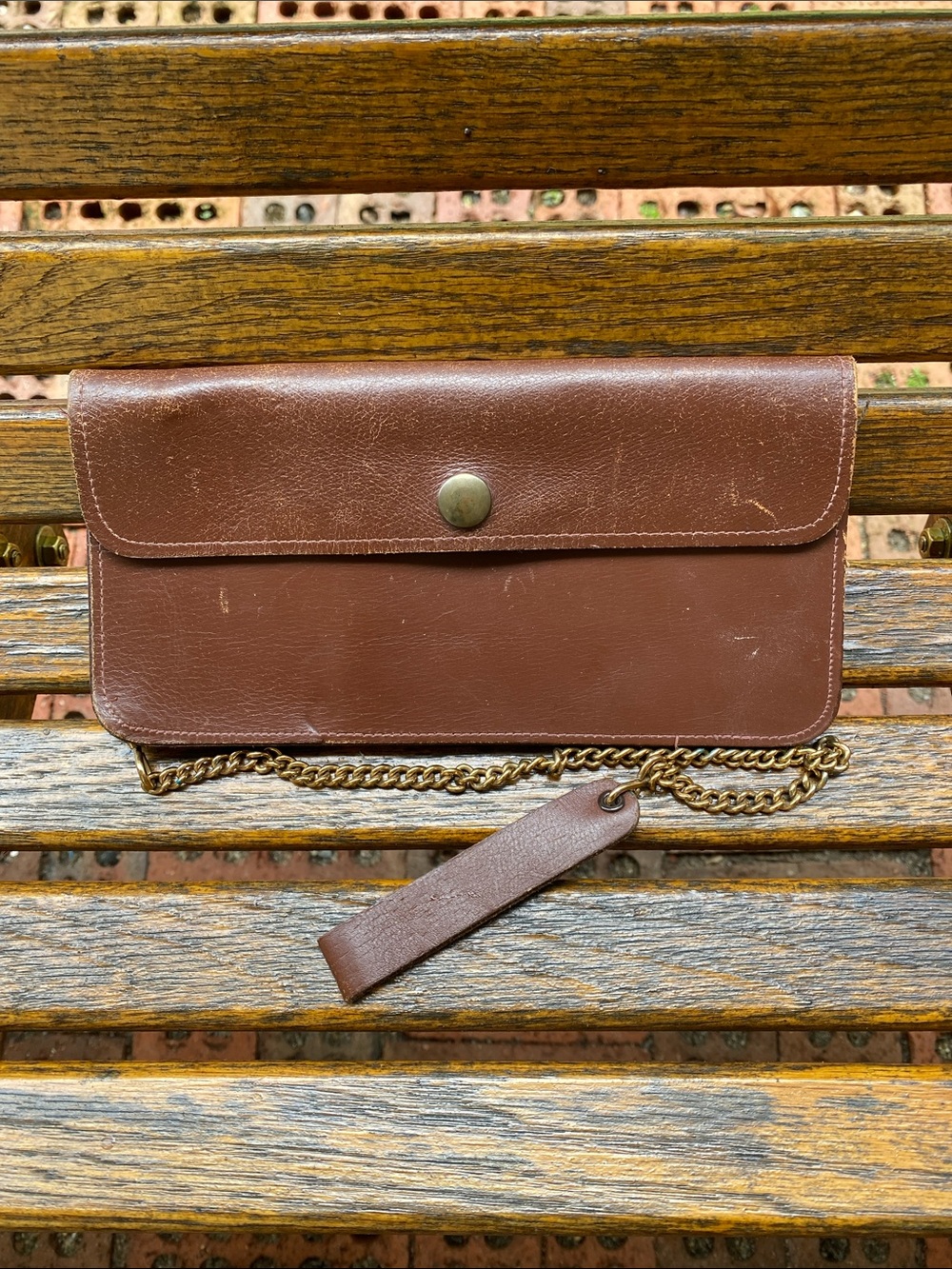 Vintage Leather Chain Wallet USA made
